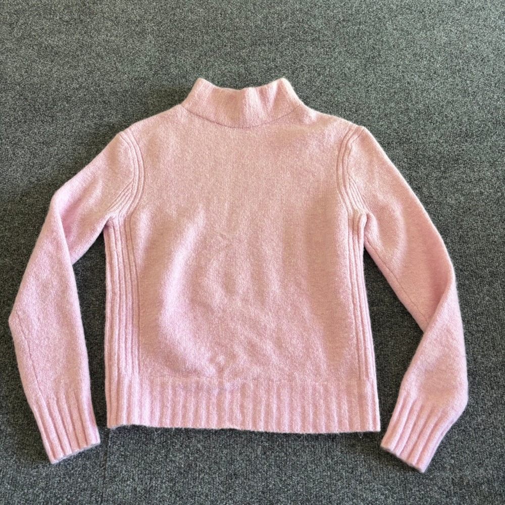 J.Crew Womens Pink Mock Neck Sweater Merino Wool Alpaca Blend Size S Small